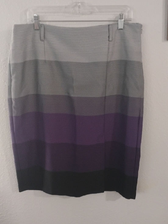 dressbarn Dresses & Skirts - dressbarn Grey and Purple Striped Pencil Skirt